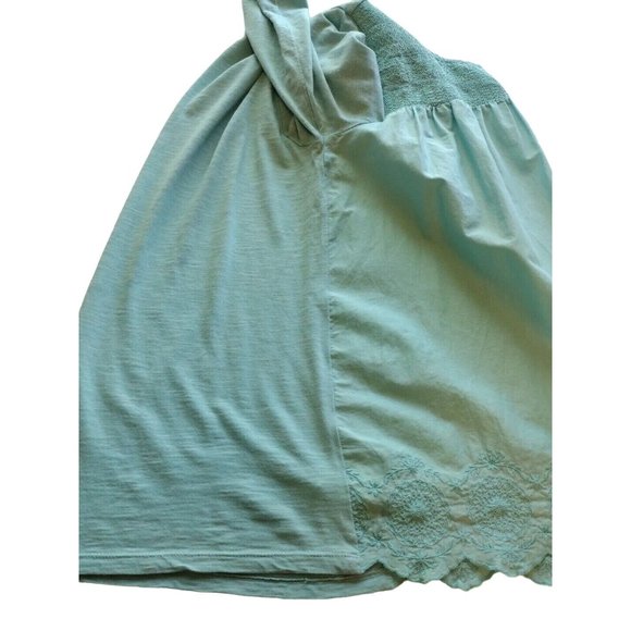 Gloria Vanderbilt Top Womens Medium Dual Sided Tab Sleeves Embroidered Hem - Picture 12 of 13